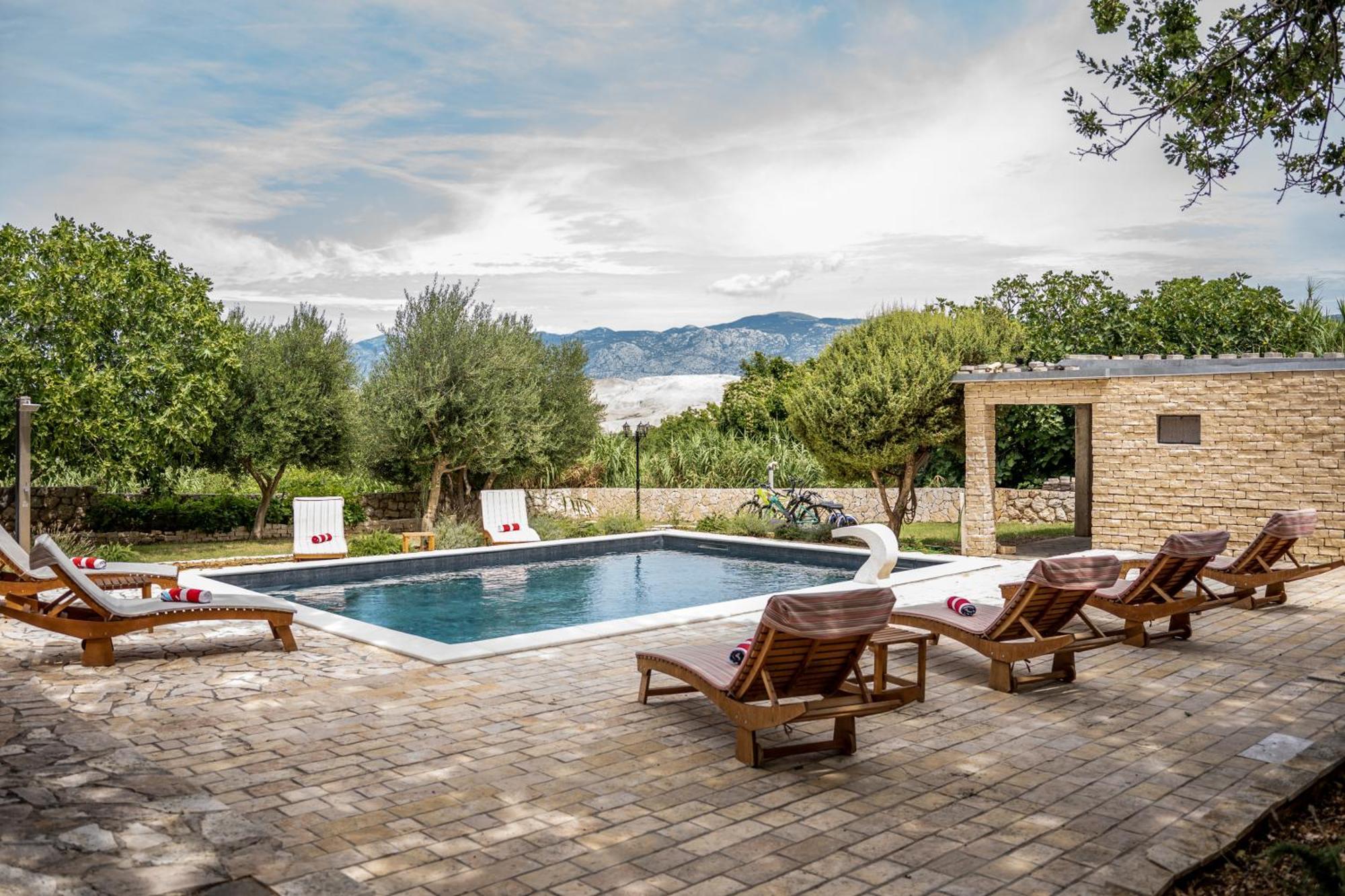 Villa Pag Dubrava Relax With Pool Bosana Luaran gambar